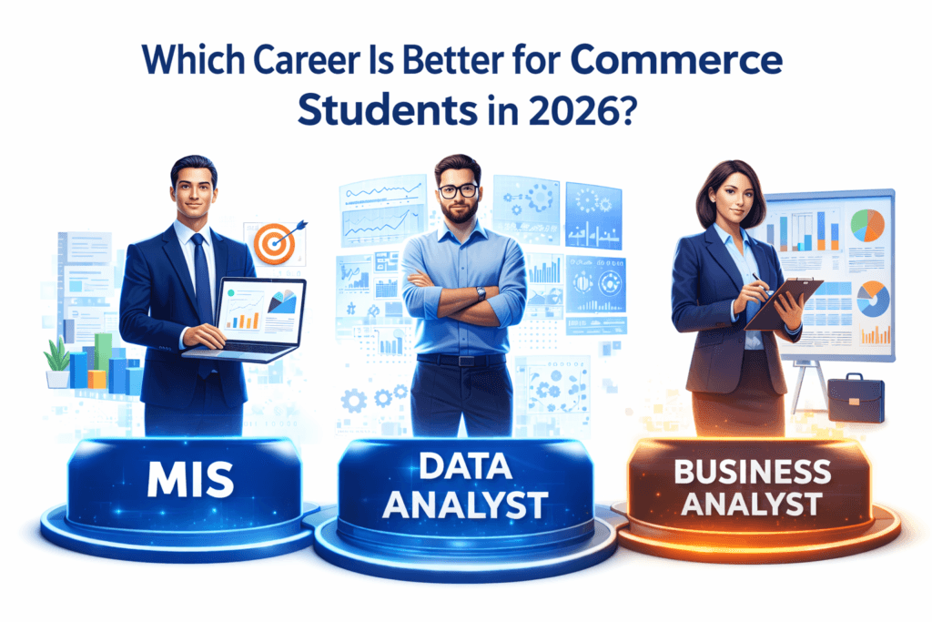 Which Career Is Better for Commerce Students in 2026: MIS, Data Analyst, or Business Analyst?