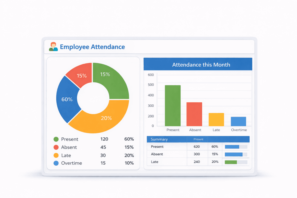 Free MIS Excel Templates for Beginners How Can an Employee Attendance MIS Dashboard Improve Productivity Tracking?